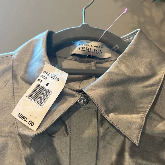 NWT Rickie Freeman Teri Jon taffeta floral front-button cocktail dress, Size 8 - Picture 14 of 15